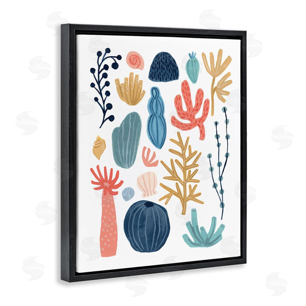Stupell Industries June Erica Vess | Playful Sea Life Coral Red Yellow Blue Plants