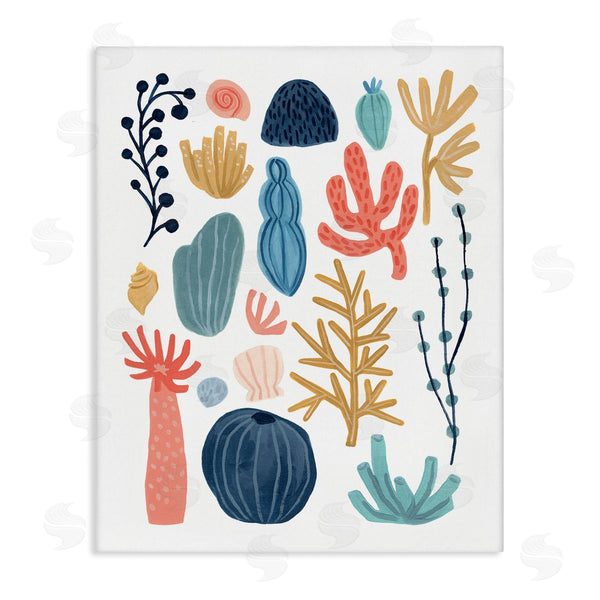 stupell industries June Erica Vess | Playful Sea Life Coral Red Yellow Blue Plants