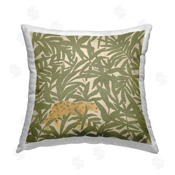 Stupell Industries June Erica Vess | Prowling Cheetah In Plants Printed Throw Pillow