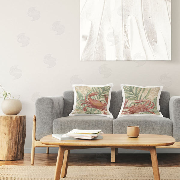 stupell industries June Erica Vess | Red Crab & Seaweed Printed Throw Pillow Set