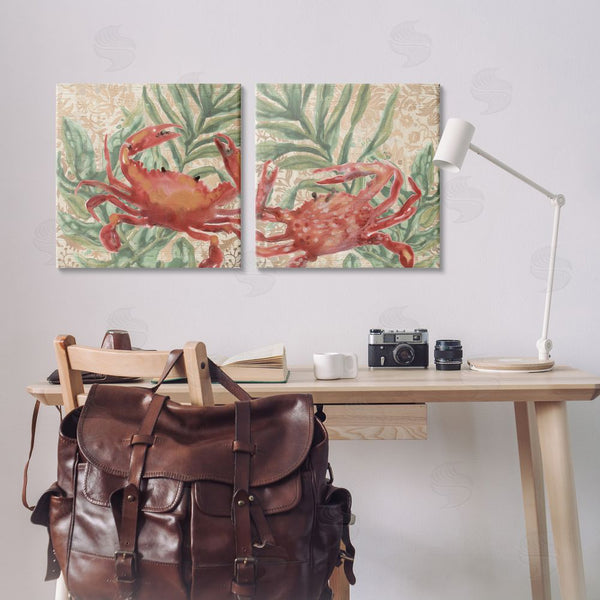 Stupell Industries June Erica Vess | Red Crab & Seaweed Wall Art