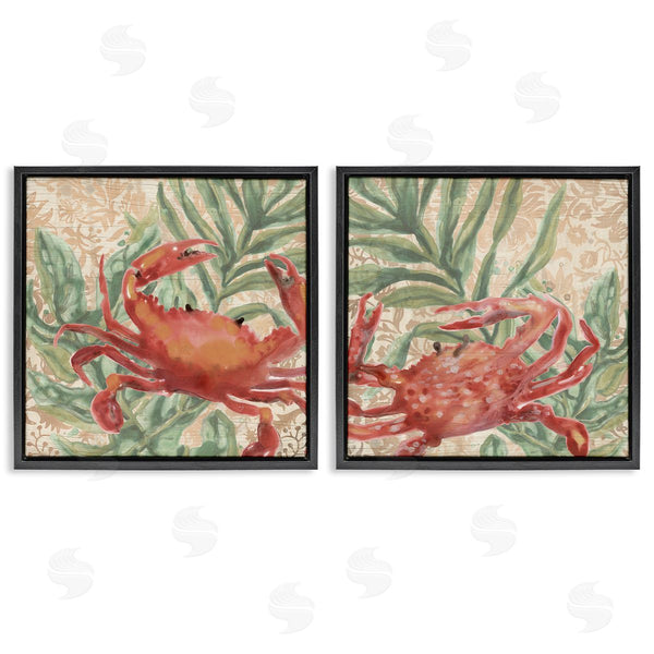 Stupell Industries June Erica Vess | Red Crab & Seaweed Wall Art