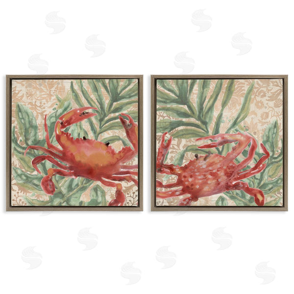 Stupell Industries June Erica Vess | Red Crab & Seaweed Wall Art