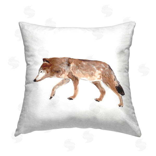stupell industries June Erica Vess | Red Wolf Stepping Printed Throw Pillow