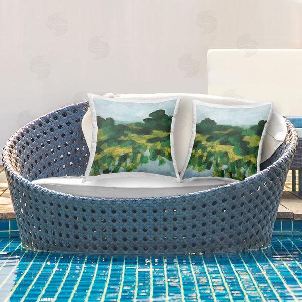 Stupell Industries June Erica Vess | Reflecting Green Nature Printed Throw Pillow Set