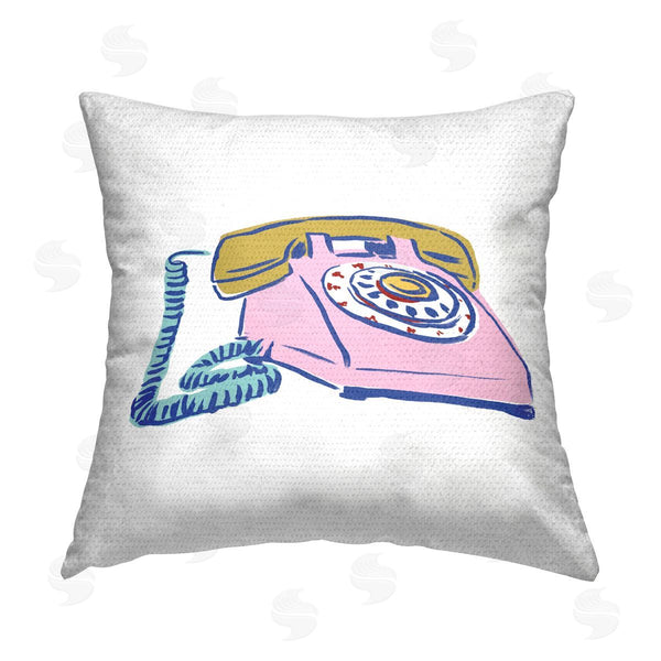 Stupell Industries June Erica Vess | Retro Rotary Telephone Printed Throw Pillow