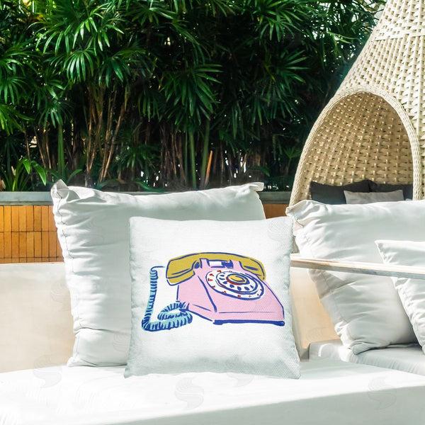 Stupell Industries June Erica Vess | Retro Rotary Telephone Printed Throw Pillow