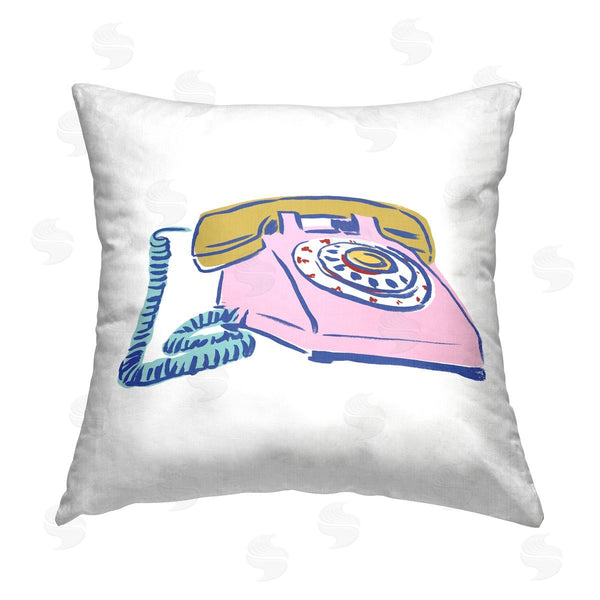 stupell industries June Erica Vess | Retro Rotary Telephone Printed Throw Pillow