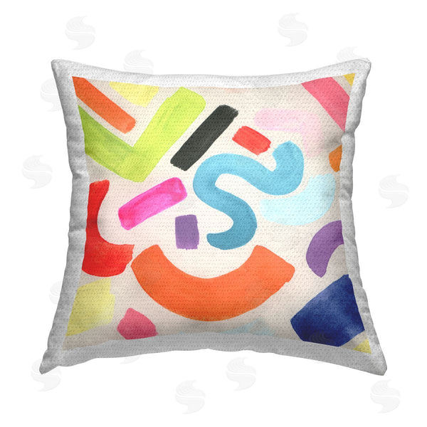 Stupell Industries June Erica Vess | Retro Squiggle Shapes Printed Throw Pillow