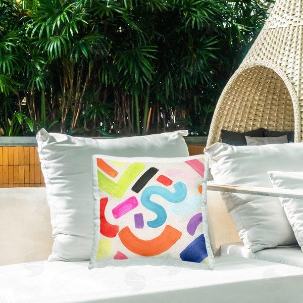 Stupell Industries June Erica Vess | Retro Squiggle Shapes Printed Throw Pillow