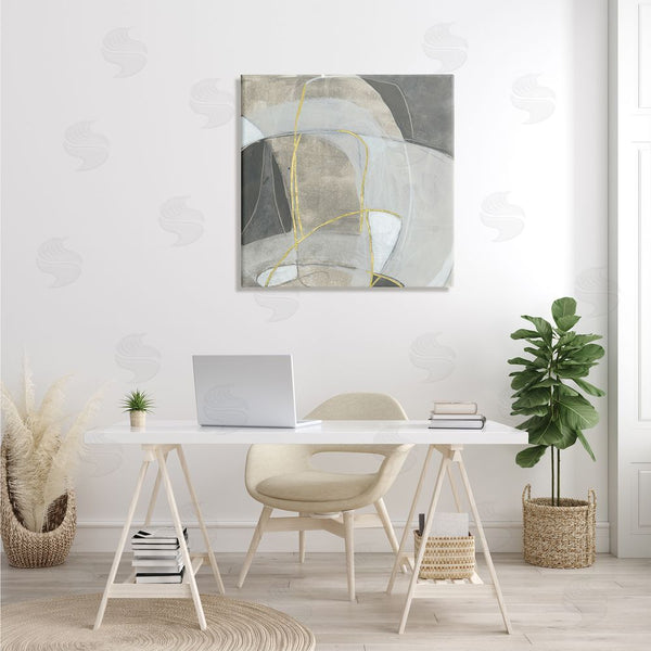 Stupell Industries June Erica Vess | Rocky Landscape Abstraction Neutral Tone Circular Shapes Wall Art