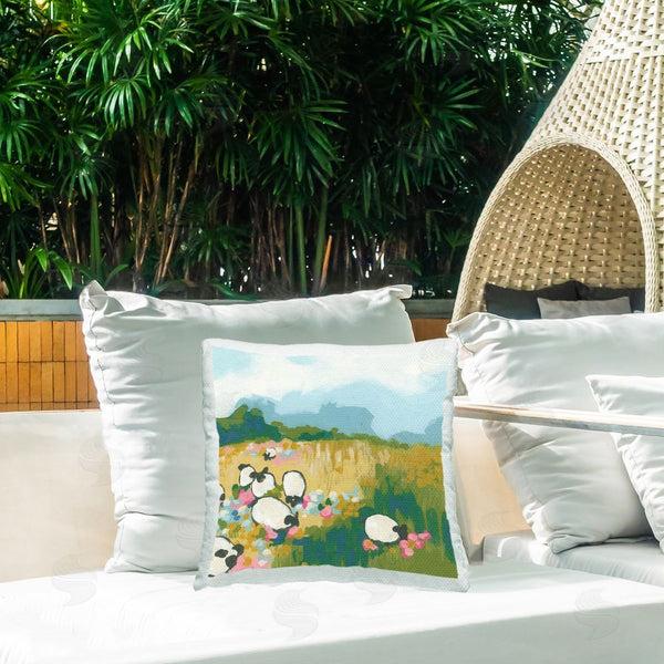 Stupell Industries June Erica Vess | Round Rural Sheep Printed Throw Pillow
