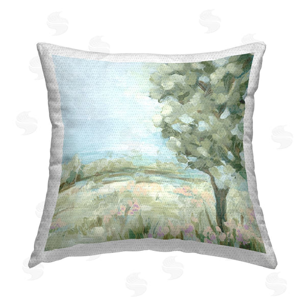 Stupell Industries June Erica Vess | Rural Field With Tree Printed Throw Pillow