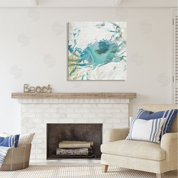 Stupell Industries June Erica Vess | Rustic Blue Crab Abstract Wall Art