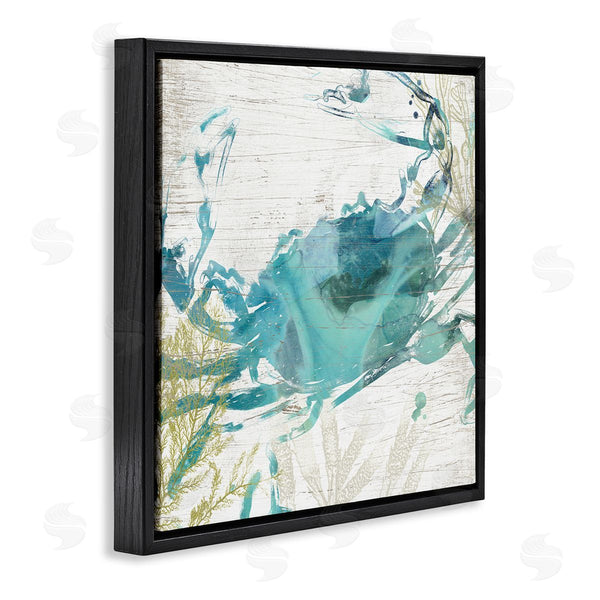 Stupell Industries June Erica Vess | Rustic Blue Crab Abstract Wall Art