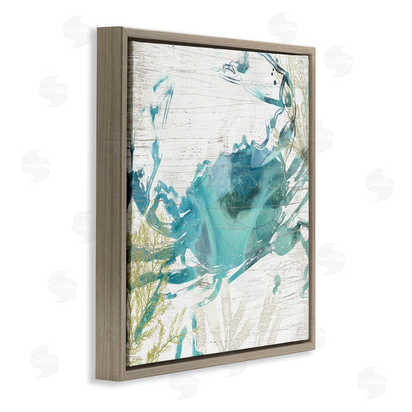 Stupell Industries June Erica Vess | Rustic Blue Crab Abstract Wall Art