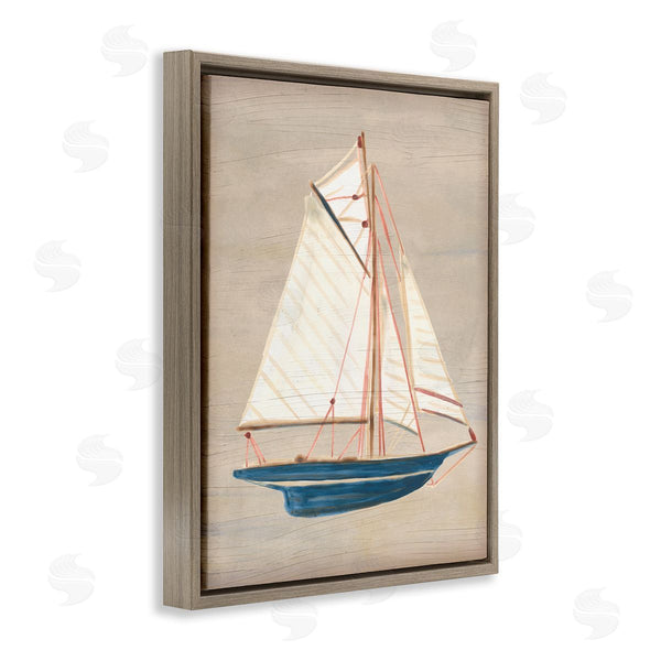 Stupell Industries June Erica Vess | Rustic Blue Sailboat