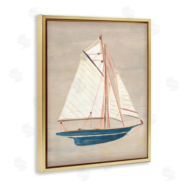 Stupell Industries June Erica Vess | Rustic Blue Sailboat