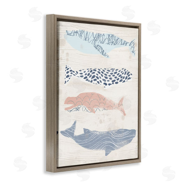 Stupell Industries June Erica Vess | Rustic Patterned Whales