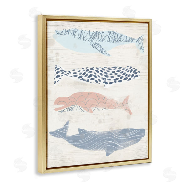 Stupell Industries June Erica Vess | Rustic Patterned Whales