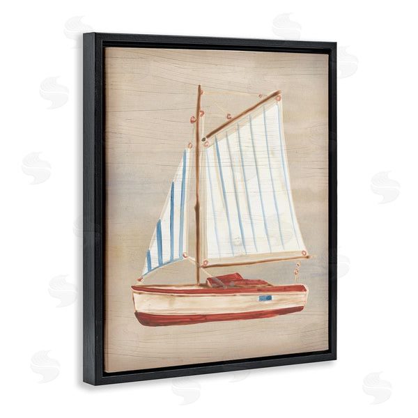 Stupell Industries June Erica Vess | Rustic Red Sailboat