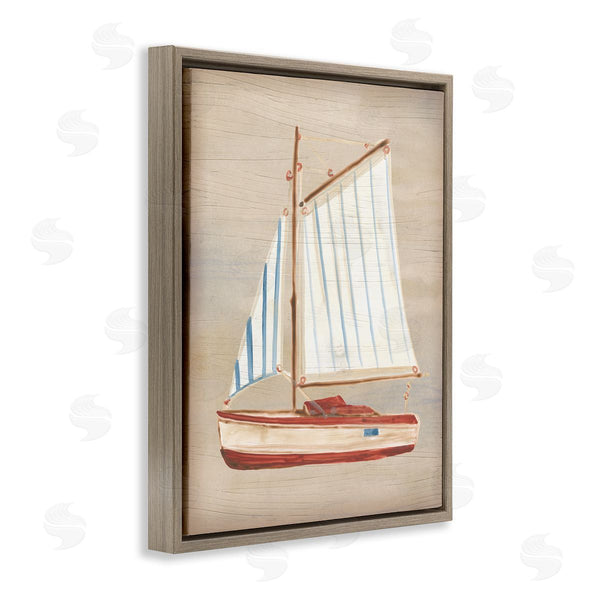 Stupell Industries June Erica Vess | Rustic Red Sailboat