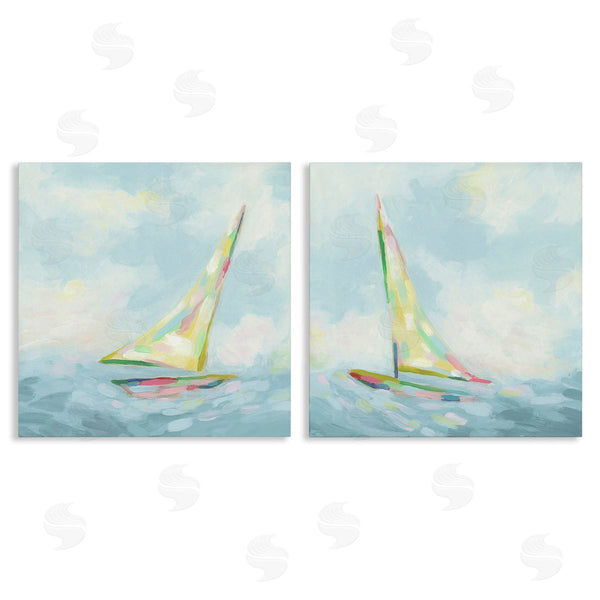 stupell industries June Erica Vess | Sailboats with Sea Waves Wall Art