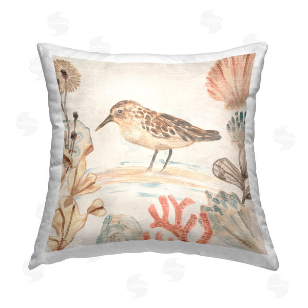 stupell industries June Erica Vess | Sandpiper & Sea Botanicals Printed Throw Pillow