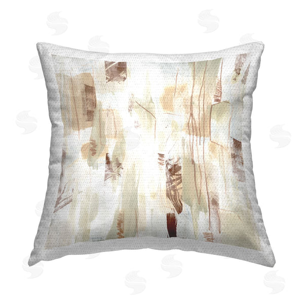 Stupell Industries June Erica Vess | Scattered Beige Pattern Printed Throw Pillow