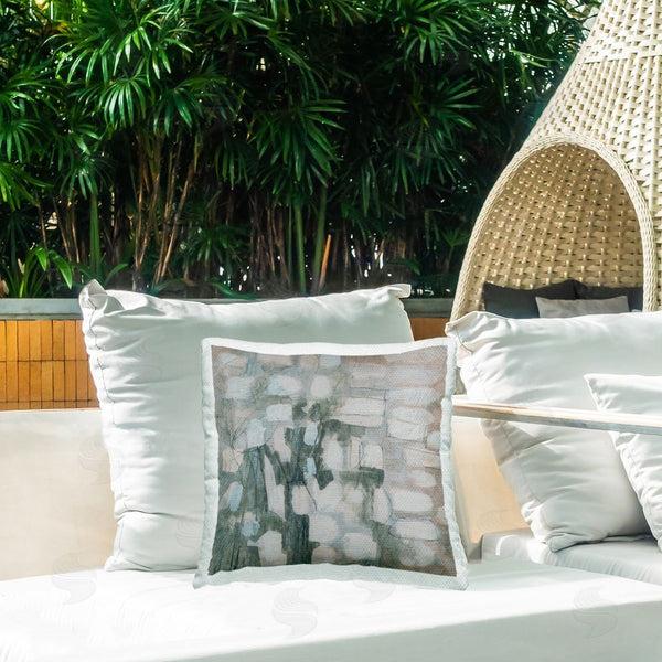 Stupell Industries June Erica Vess | Scattered Grey Shapes Printed Throw Pillow