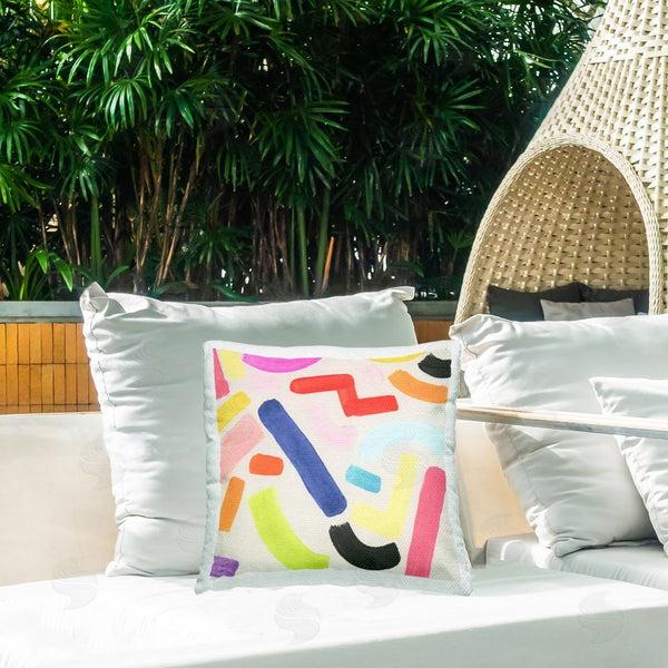 Stupell Industries June Erica Vess | Scattered Retro Shapes Printed Throw Pillow