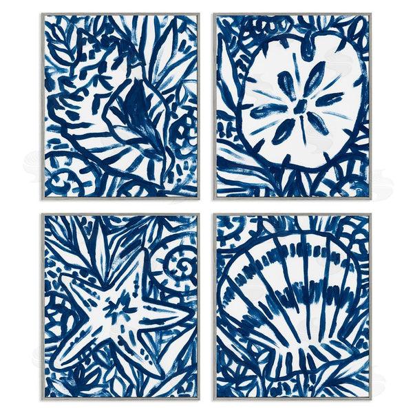 Stupell Industries June Erica Vess | Seashell Starfish Sand Dollar Line Drawing Wall Art