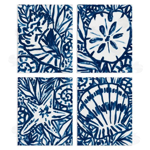 stupell industries June Erica Vess | Seashell Starfish Sand Dollar Line Drawing Wall Art