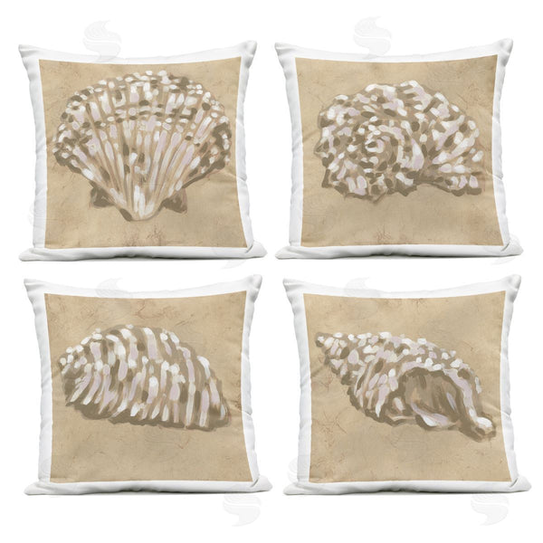 Stupell Industries June Erica Vess | Seashells In Earth Tones Printed Throw Pillow Set