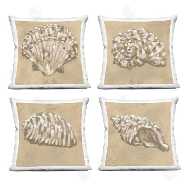stupell industries June Erica Vess | Seashells in Earth Tones Printed Throw Pillow Set