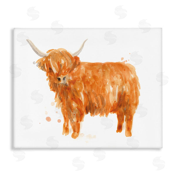stupell industries June Erica Vess | Shaggy Country Cattle Orange Yak Soft Tones Wall Art