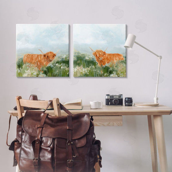 Stupell Industries June Erica Vess | Shaggy Highland Cow In Field Wall Art