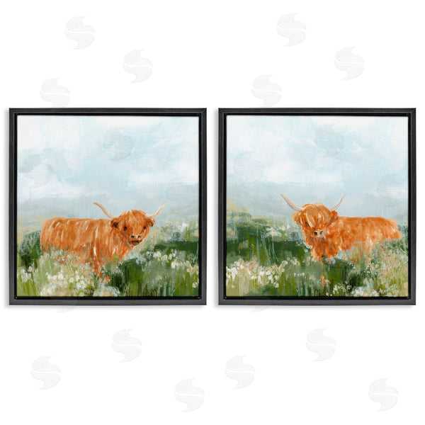 Stupell Industries June Erica Vess | Shaggy Highland Cow In Field Wall Art