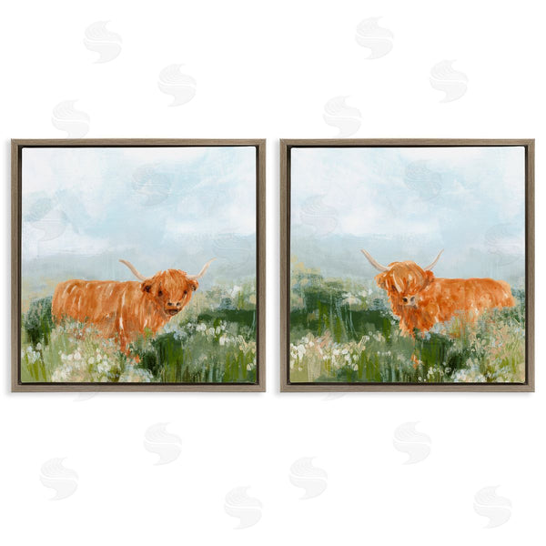 Stupell Industries June Erica Vess | Shaggy Highland Cow In Field Wall Art