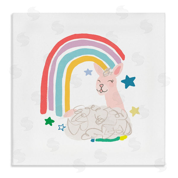 stupell industries June Erica Vess | Sheep Relaxing Smiling Rainbow Stars Adorable Design Wall Art