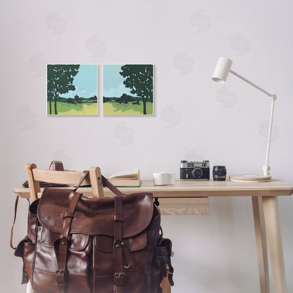 Stupell Industries June Erica Vess | Silhouette Of Trees In Meadow Landscape Wall Art