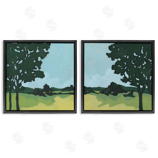 Stupell Industries June Erica Vess | Silhouette Of Trees In Meadow Landscape Wall Art