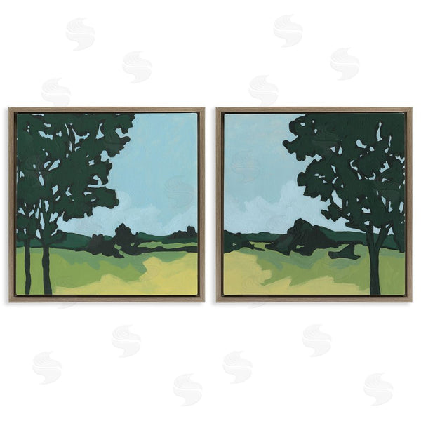 Stupell Industries June Erica Vess | Silhouette Of Trees In Meadow Landscape Wall Art