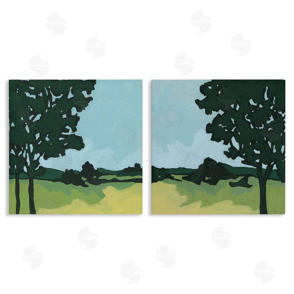 stupell industries June Erica Vess | Silhouette of Trees in Meadow Landscape Wall Art