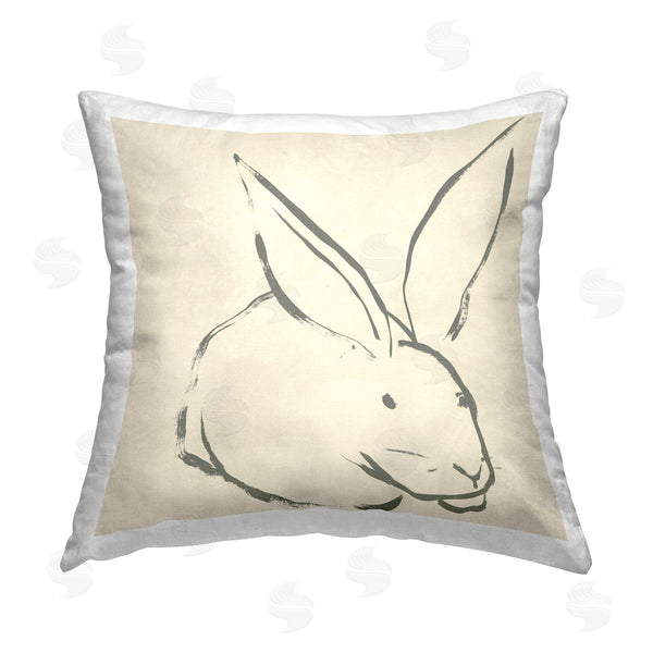 stupell industries June Erica Vess | Simple Rabbit Outline Printed Throw Pillow