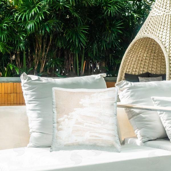 Stupell Industries June Erica Vess | Soft Beige Abstraction Printed Throw Pillow