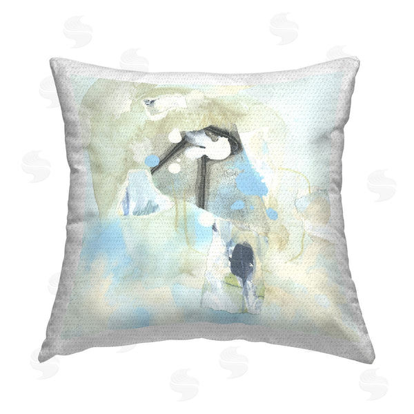 Stupell Industries June Erica Vess | Soft Blue Complex Abstraction Printed Throw Pillow