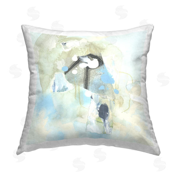 stupell industries June Erica Vess | Soft Blue Complex Abstraction Printed Throw Pillow