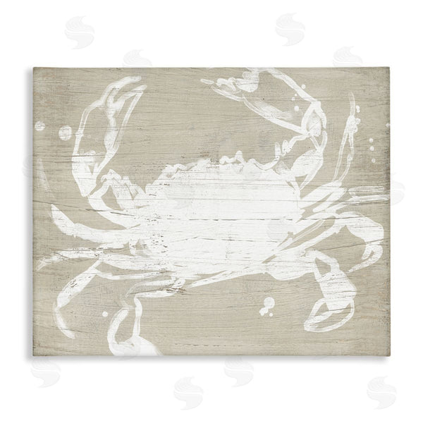 stupell industries June Erica Vess | Soft Nautical Crab Crustacean Rustic Grain Pattern Wall Art