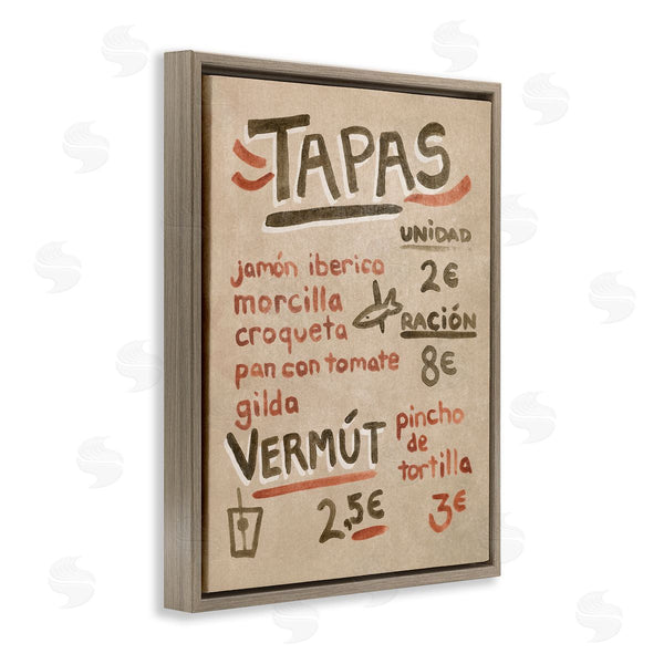Stupell Industries June Erica Vess | Spanish Tapas Menu